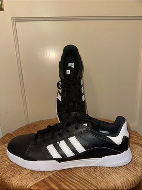 Adidas Black and White Men's Athletic Sneakers